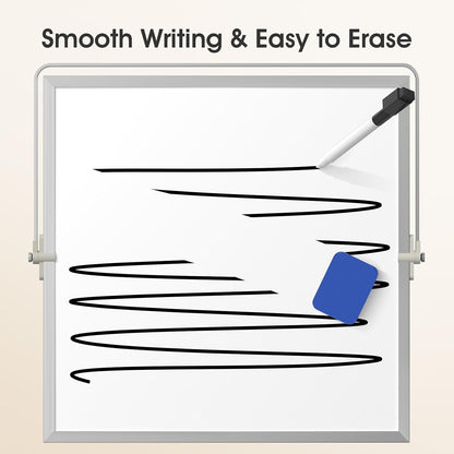 Dry Erase Board with Stand 16" x 12", Small Whiteboard for Desk