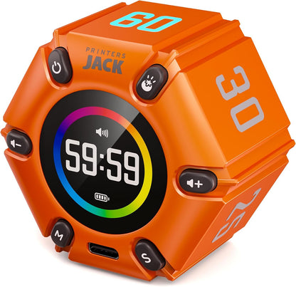 Smart FILP Pomodoro Timer 3/5/10/25/30/60min Preset, Silent & Sound Alarm