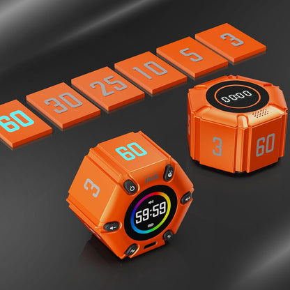 Smart FILP Pomodoro Timer 3/5/10/25/30/60min Preset, Silent & Sound Alarm