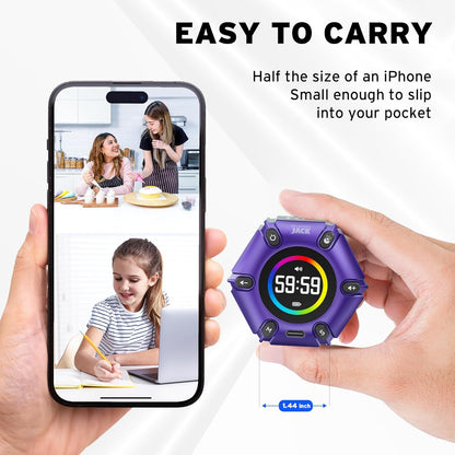 Smart FILP Pomodoro Timer 3/5/10/25/30/60min Preset, Silent & Sound Alarm