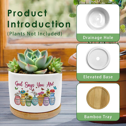 God Says You are Christian Plant Pots Succulent Planters