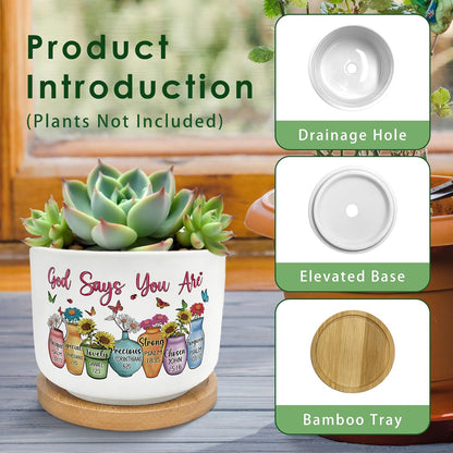 God Says You are Christian Plant Pots Succulent Planters