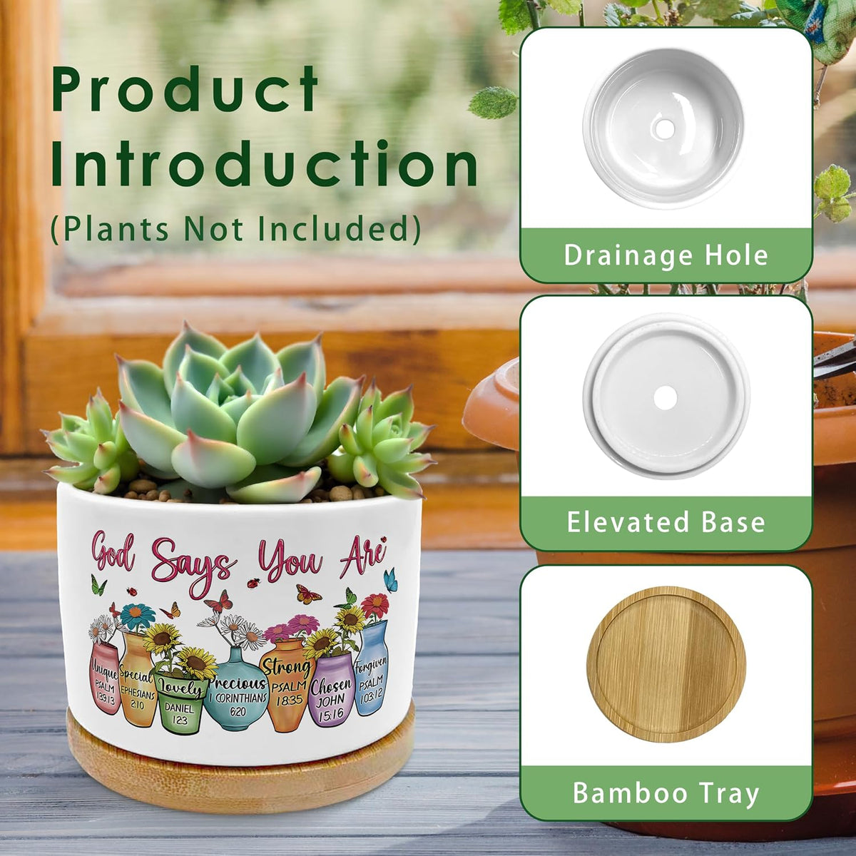 God Says You are Christian Plant Pots Succulent Planters