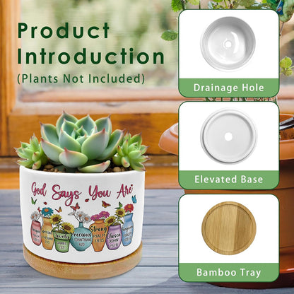 God Says You are Christian Plant Pots Succulent Planters