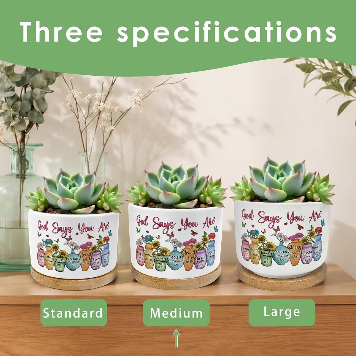 God Says You are Christian Plant Pots Succulent Planters