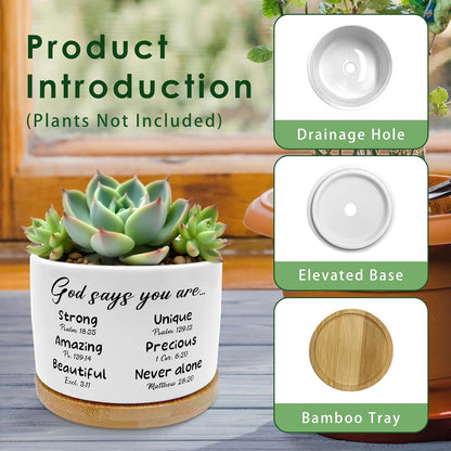 God Says You are Christian Plant Pots Succulent Planters