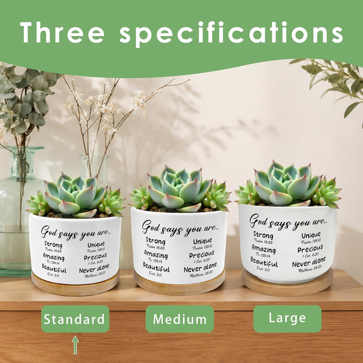God Says You are Christian Plant Pots Succulent Planters