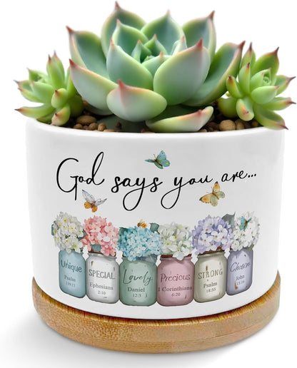 God Says You are Christian Plant Pots Succulent Planters