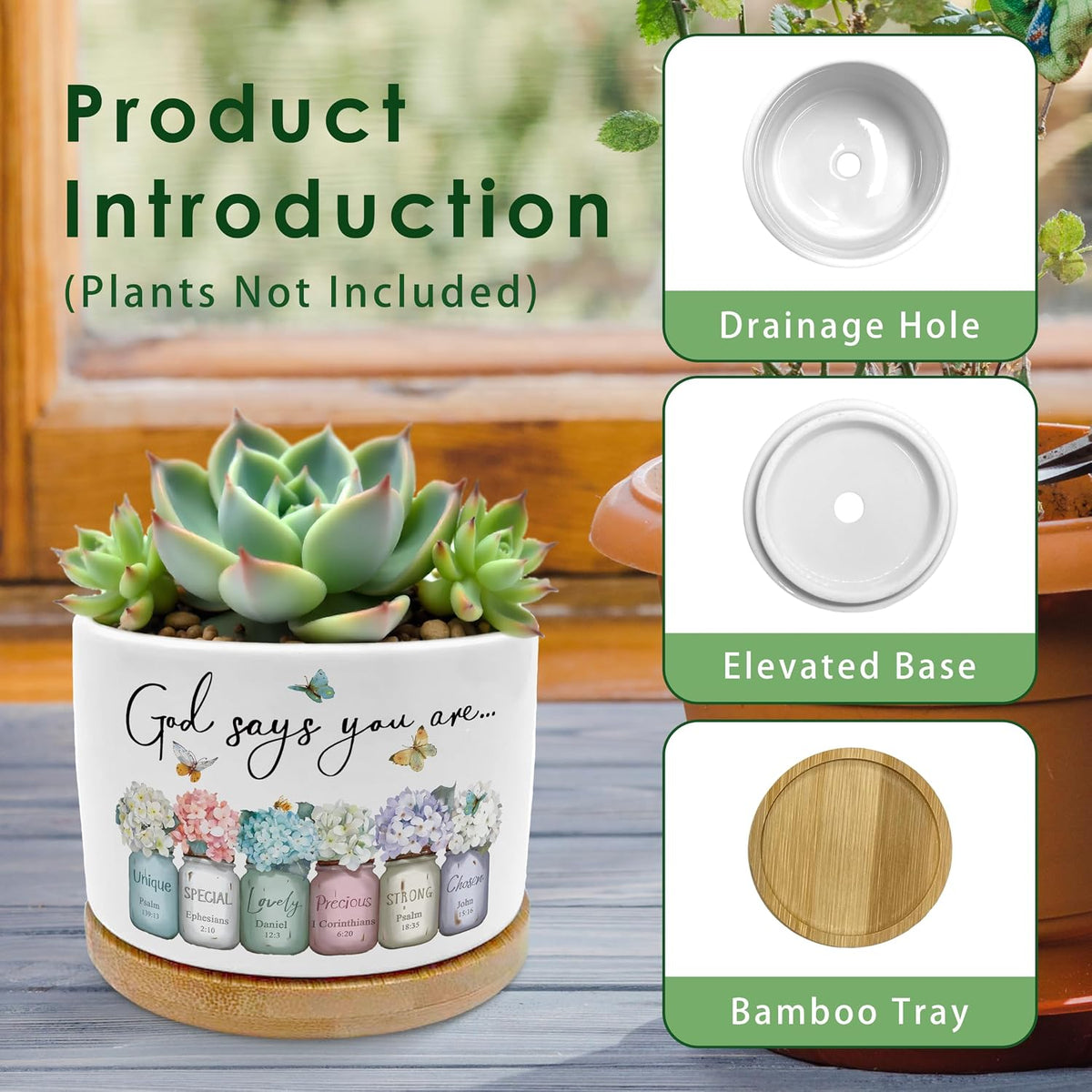 God Says You are Christian Plant Pots Succulent Planters