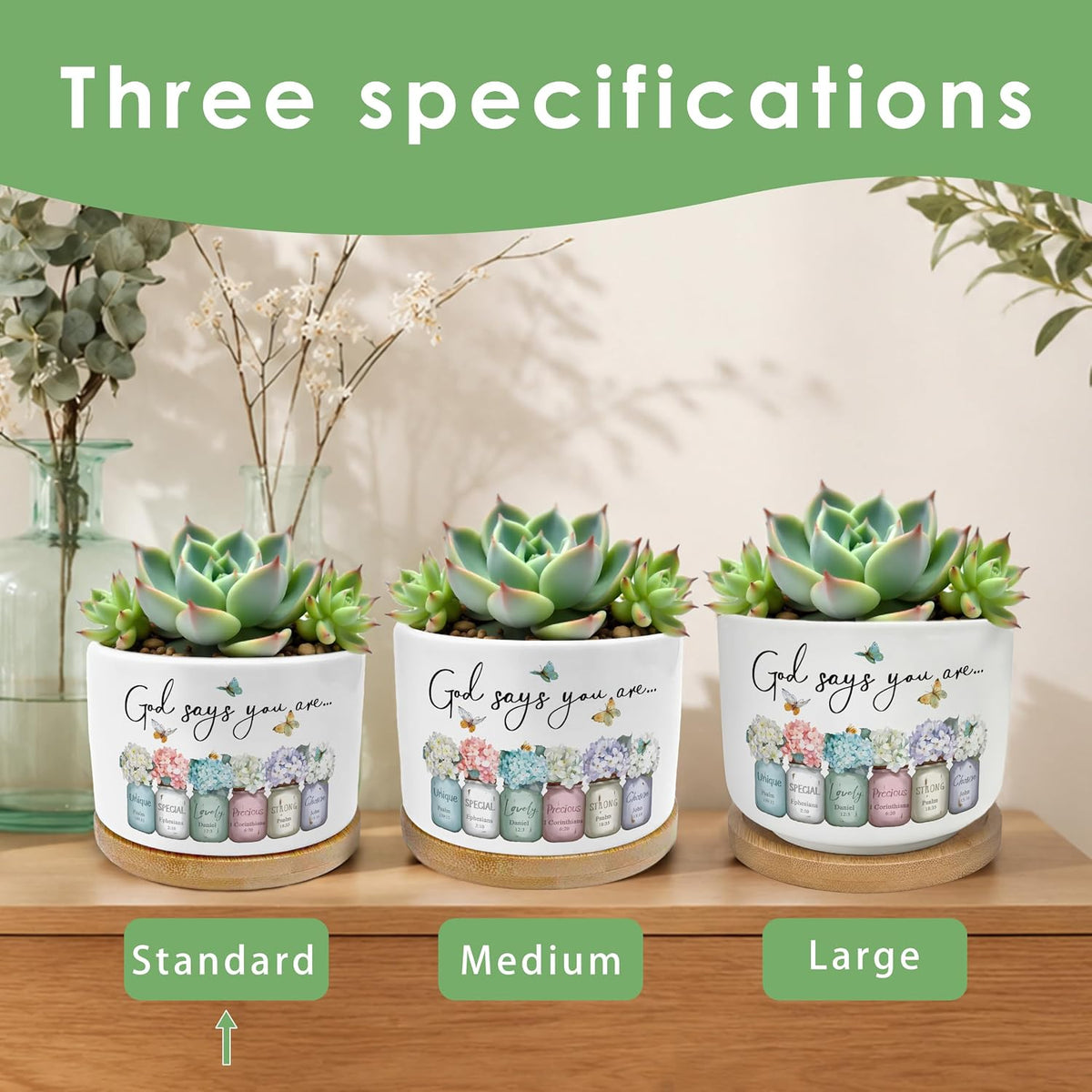 God Says You are Christian Plant Pots Succulent Planters