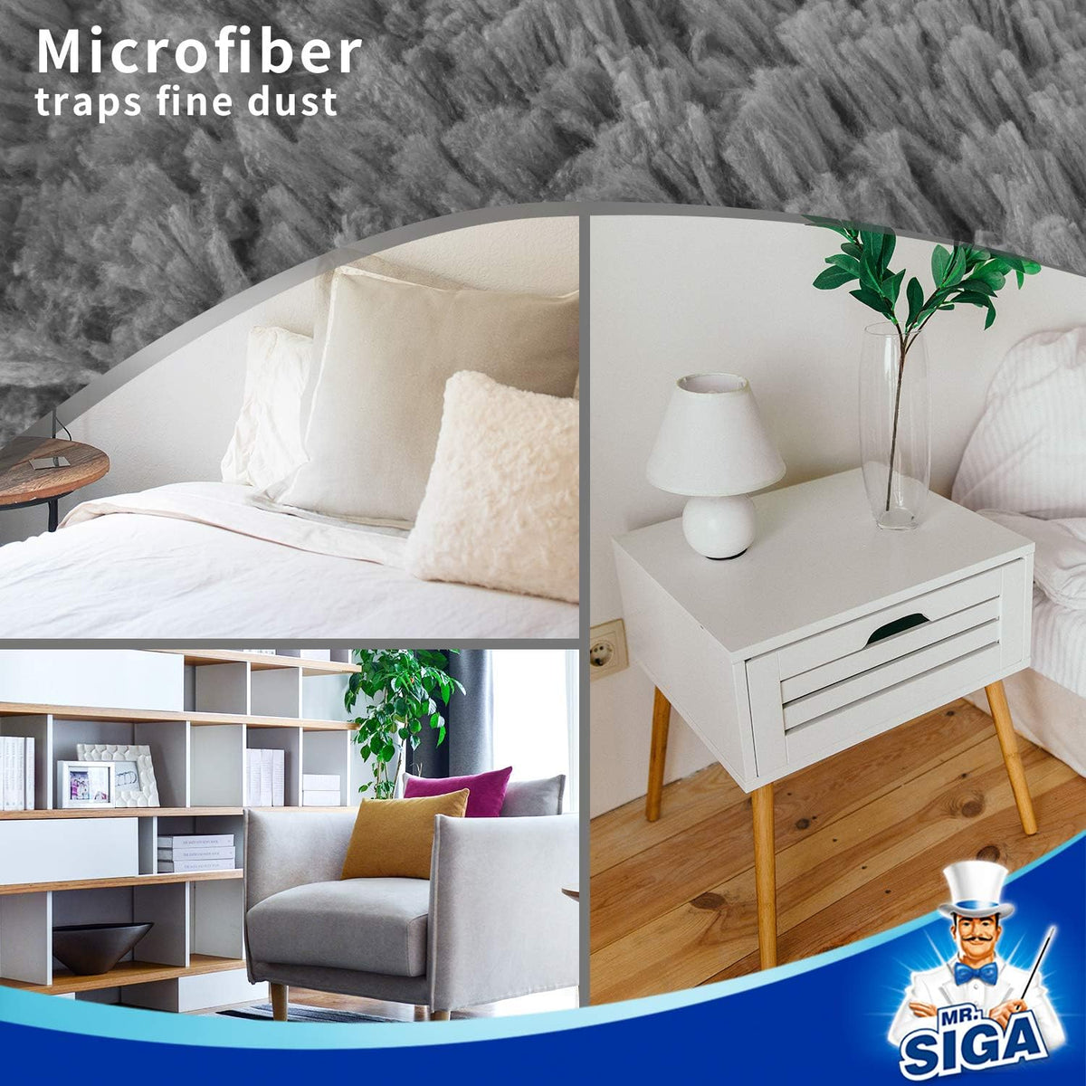 Lint Free Microfiber Duster, Washable Duster for Household Cleaning