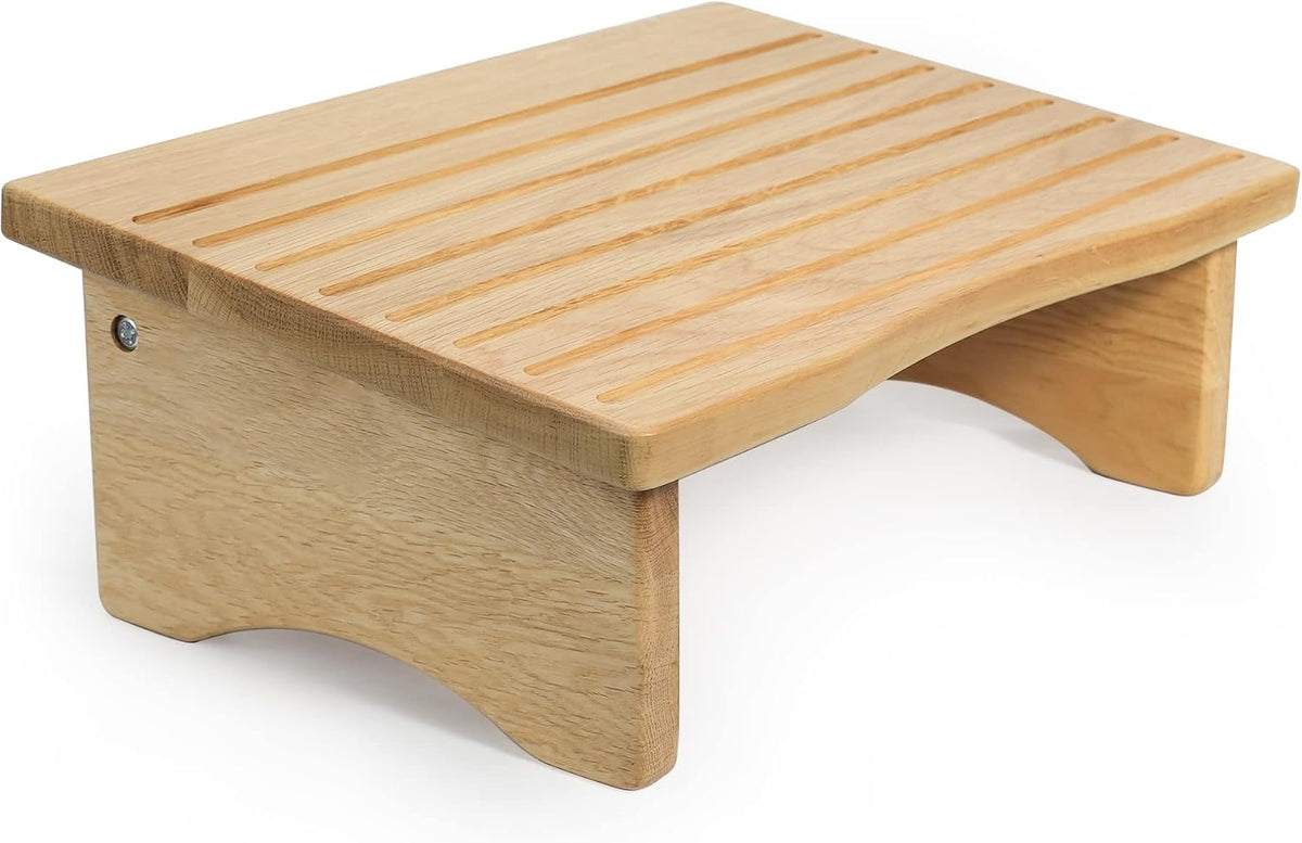 Foot Rest, Ergonomic Footrest for Under Desk at Work, Nursing Foot Stool, Natural Solid Wood Non-Slip Slanted Top Foot Stool for Office/Standing Desk (Natural Color)