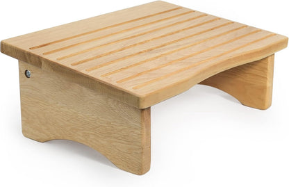 Foot Rest, Ergonomic Footrest for Under Desk at Work, Nursing Foot Stool, Natural Solid Wood Non-Slip Slanted Top Foot Stool for Office/Standing Desk (Natural Color)