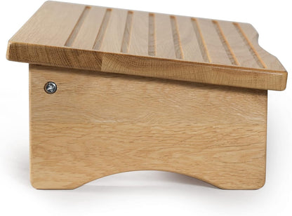 Foot Rest, Ergonomic Footrest for Under Desk at Work, Nursing Foot Stool, Natural Solid Wood Non-Slip Slanted Top Foot Stool for Office/Standing Desk (Natural Color)