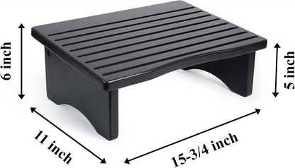 Foot Rest, Ergonomic Footrest for Under Desk at Work, Nursing Foot Stool, Natural Solid Wood Non-Slip Slanted Top Foot Stool for Office/Standing Desk (Natural Color)