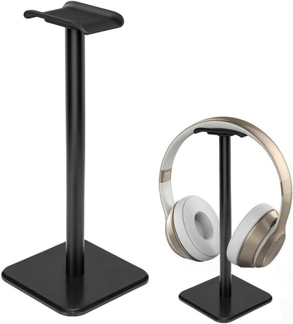 Headphone Stand Gaming Headset Holder Universal Aluminum Metal Headphone Holder Hanger with Aluminum Supporting Bar Flexible Headrest ABS Solid Base for All Headphone,White