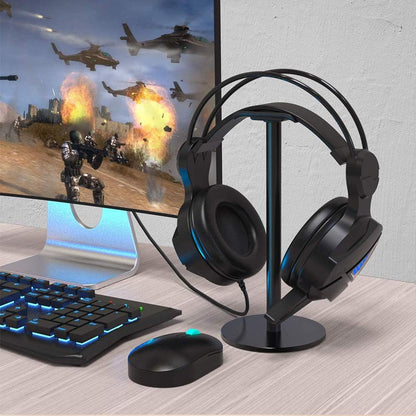 Headphone Stand Gaming Headset Holder Universal Aluminum Metal Headphone Holder Hanger with Aluminum Supporting Bar Flexible Headrest ABS Solid Base for All Headphone,White