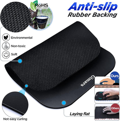 Large Smooth Superfine Fibre Memory Foam Ergonomic Mouse Pad Wrist Rest Support Mousepad with Nonslip Base for Laptop, Computer, Gaming&Office