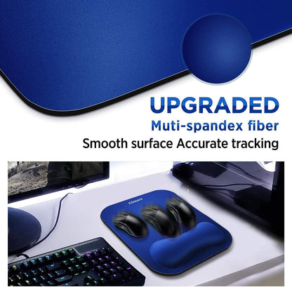 Large Smooth Superfine Fibre Memory Foam Ergonomic Mouse Pad Wrist Rest Support Mousepad with Nonslip Base for Laptop, Computer, Gaming&Office