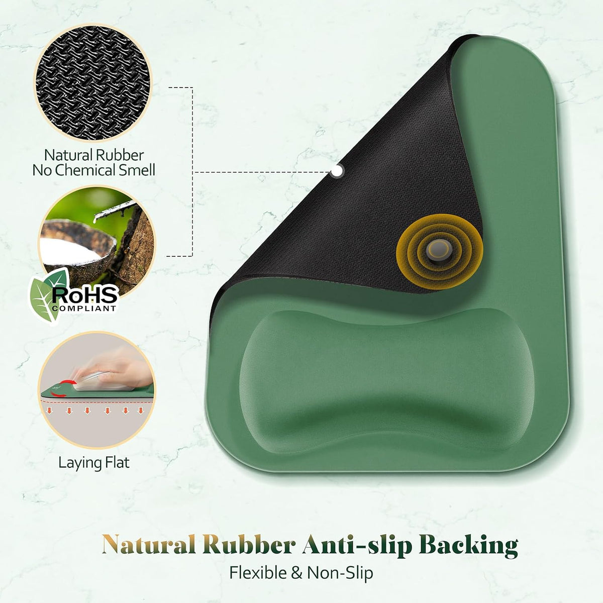 Large Smooth Superfine Fibre Memory Foam Ergonomic Mouse Pad Wrist Rest Support Mousepad with Nonslip Base for Laptop, Computer, Gaming&Office