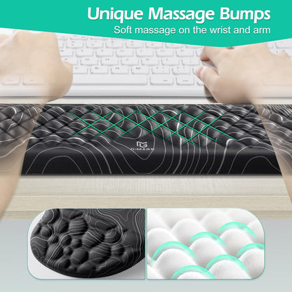 Large Smooth Superfine Fibre Memory Foam Ergonomic Mouse Pad Wrist Rest Support Mousepad with Nonslip Base for Laptop, Computer, Gaming&Office