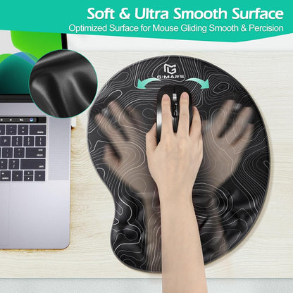 Large Smooth Superfine Fibre Memory Foam Ergonomic Mouse Pad Wrist Rest Support Mousepad with Nonslip Base for Laptop, Computer, Gaming&Office