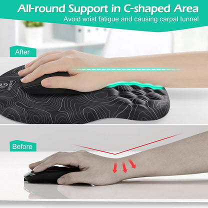 Large Smooth Superfine Fibre Memory Foam Ergonomic Mouse Pad Wrist Rest Support Mousepad with Nonslip Base for Laptop, Computer, Gaming&Office