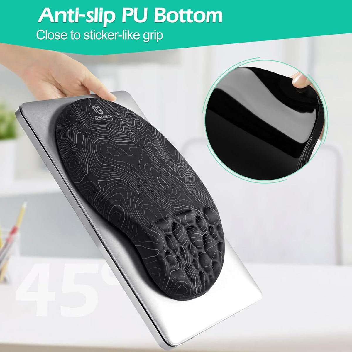 Large Smooth Superfine Fibre Memory Foam Ergonomic Mouse Pad Wrist Rest Support Mousepad with Nonslip Base for Laptop, Computer, Gaming&Office