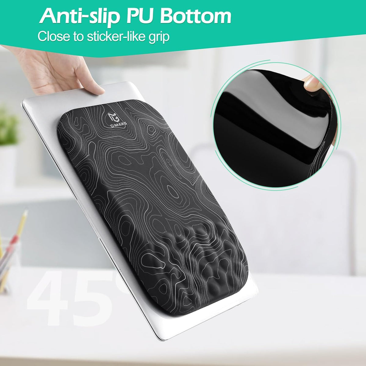 Large Smooth Superfine Fibre Memory Foam Ergonomic Mouse Pad Wrist Rest Support Mousepad with Nonslip Base for Laptop, Computer, Gaming&Office