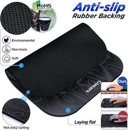 Large Smooth Superfine Fibre Memory Foam Ergonomic Mouse Pad Wrist Rest Support Mousepad with Nonslip Base for Laptop, Computer, Gaming&Office