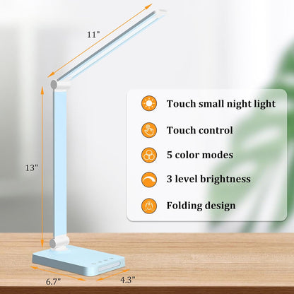 LED Desk Lamp with USB Ports,Touch Desk Lamps for Home Office with 5 Modes