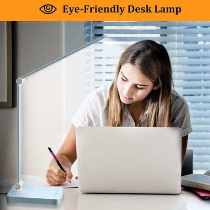LED Desk Lamp with USB Ports,Touch Desk Lamps for Home Office with 5 Modes