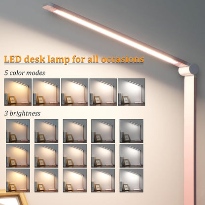 LED Desk Lamp with USB Ports,Touch Desk Lamps for Home Office with 5 Modes