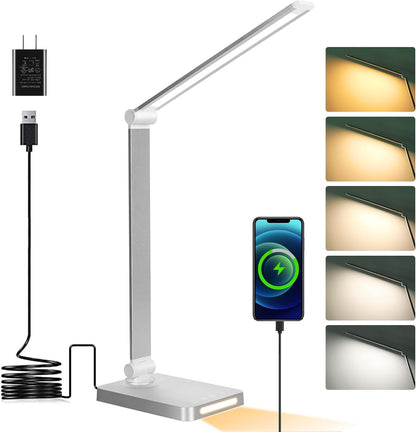LED Desk Lamp with USB Ports,Touch Desk Lamps for Home Office with 5 Modes