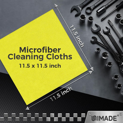 Microfiber Cleaning Cloth, 100PK Commercial Grade Work Rags