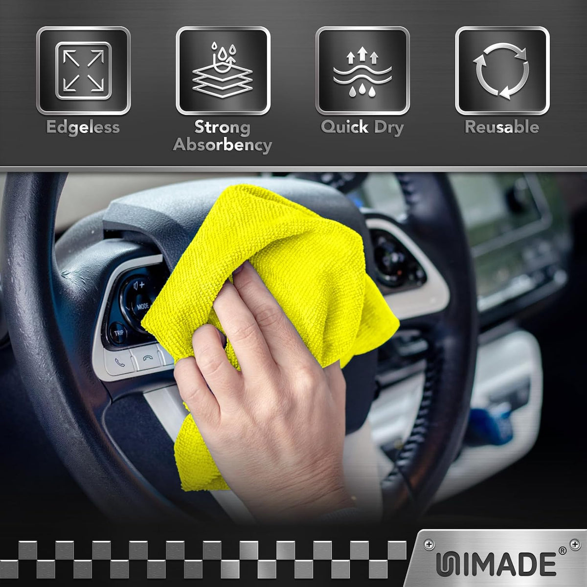 Microfiber Cleaning Cloth, 100PK Commercial Grade Work Rags