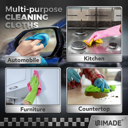 Microfiber Cleaning Cloth, 100PK Commercial Grade Work Rags