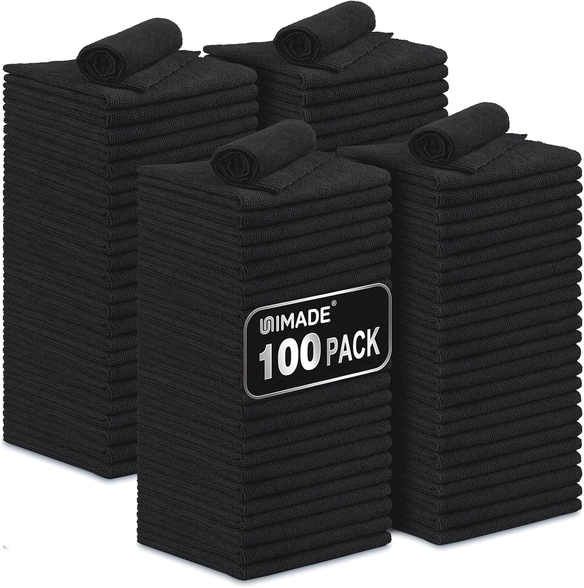 Microfiber Cleaning Cloth, 100PK Commercial Grade Work Rags