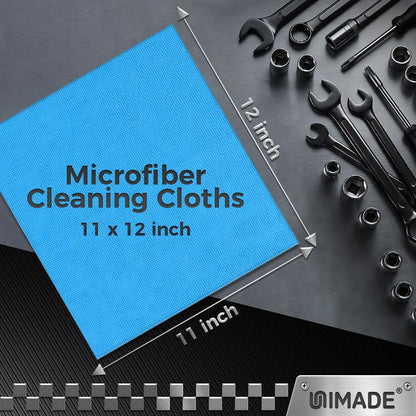 Microfiber Cleaning Cloth, 100PK Commercial Grade Work Rags