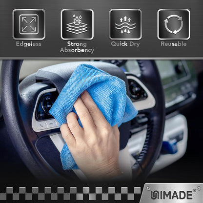 Microfiber Cleaning Cloth, 100PK Commercial Grade Work Rags