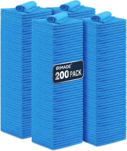 Microfiber Cleaning Cloth, 100PK Commercial Grade Work Rags