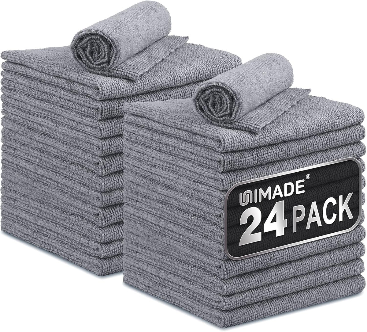 Microfiber Cleaning Cloth, 100PK Commercial Grade Work Rags