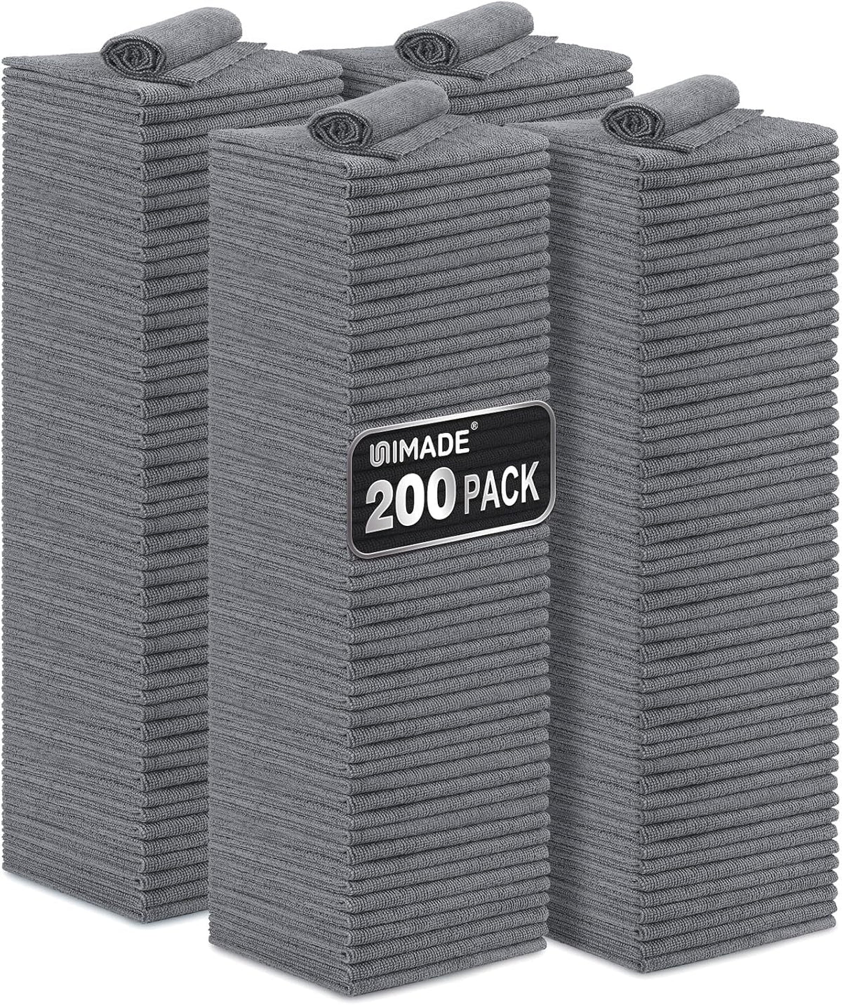 Microfiber Cleaning Cloth, 100PK Commercial Grade Work Rags