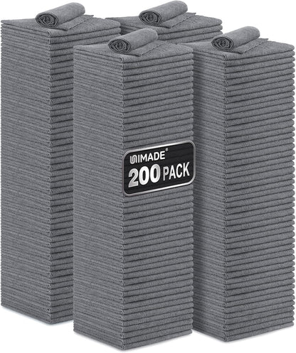 Microfiber Cleaning Cloth, 100PK Commercial Grade Work Rags