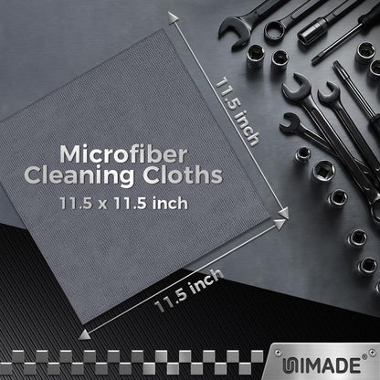 Microfiber Cleaning Cloth, 100PK Commercial Grade Work Rags