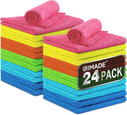 Microfiber Cleaning Cloth, 100PK Commercial Grade Work Rags