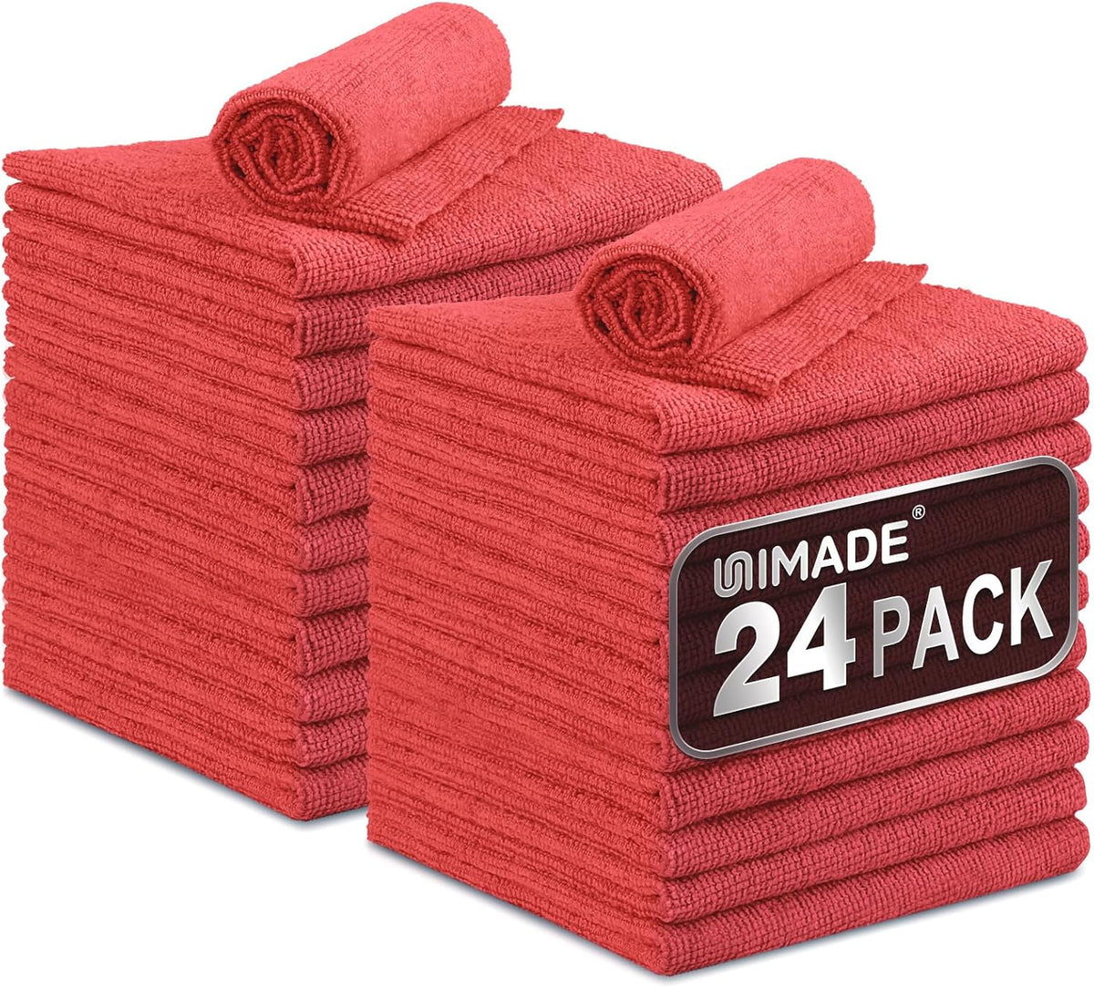 Microfiber Cleaning Cloth, 100PK Commercial Grade Work Rags