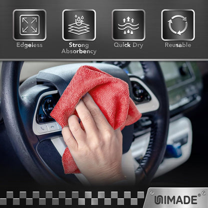 Microfiber Cleaning Cloth, 100PK Commercial Grade Work Rags