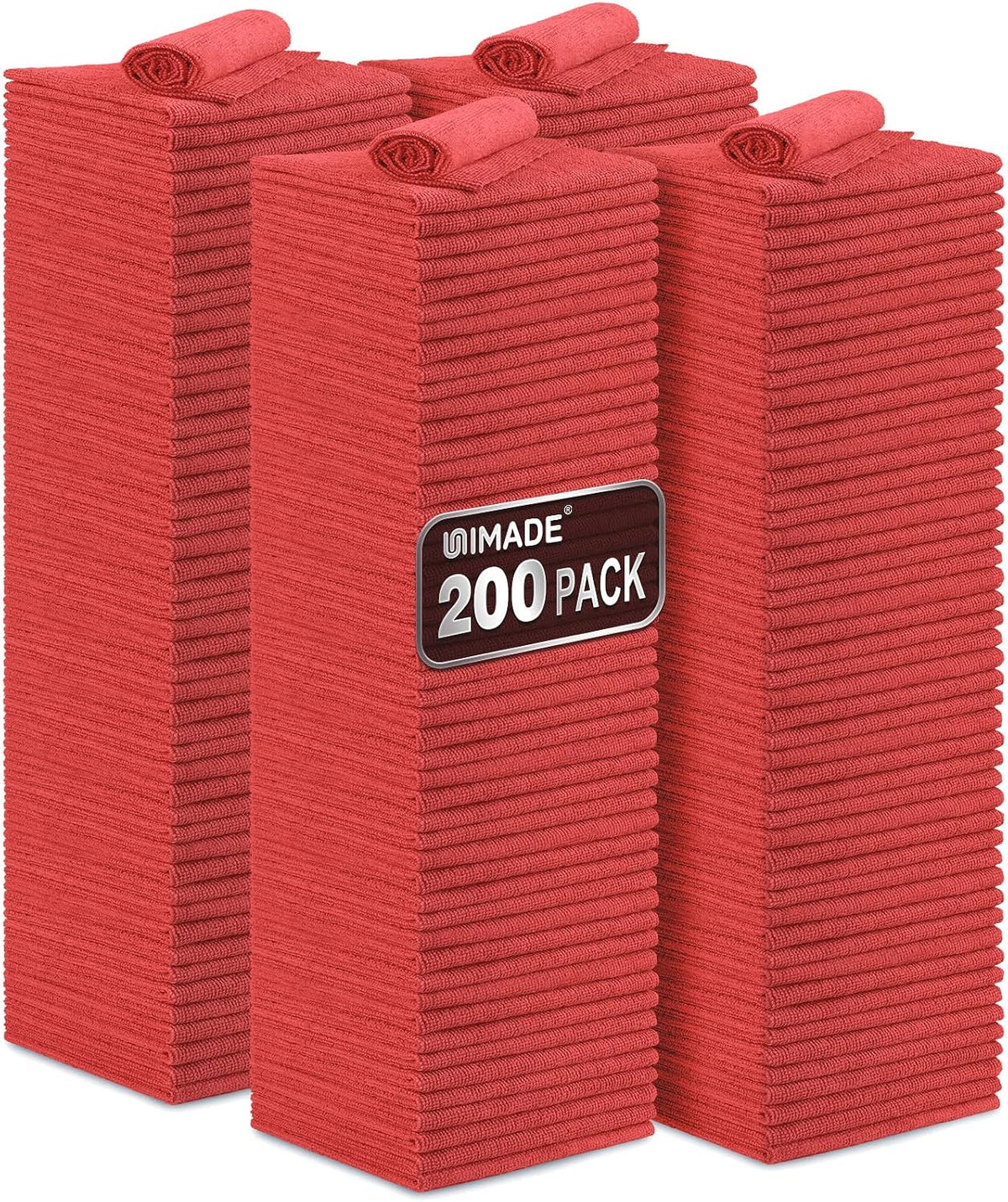 Microfiber Cleaning Cloth, 100PK Commercial Grade Work Rags