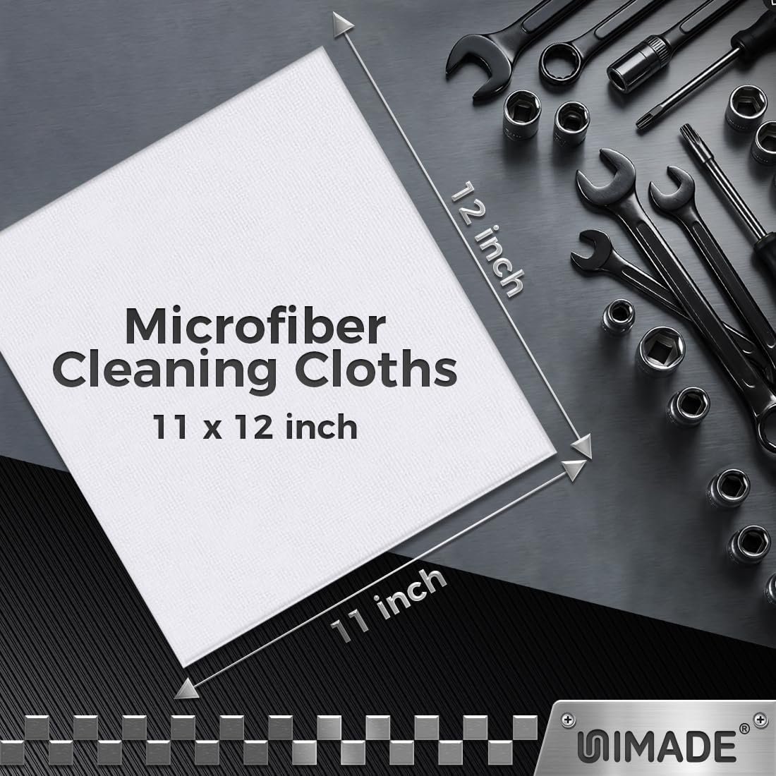 Microfiber Cleaning Cloth, 100PK Commercial Grade Work Rags